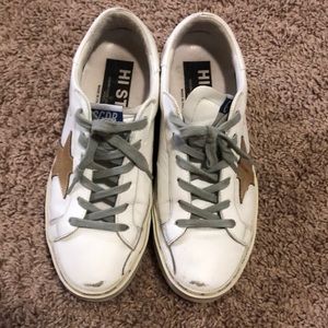 Golden Goose Hi Star - white and gold